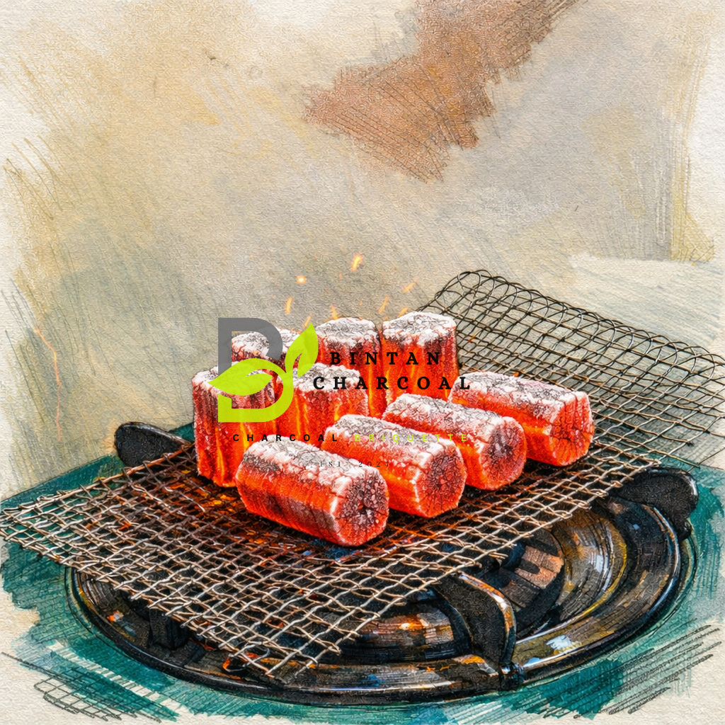 BIntan Charcoal Hexagonal Finger Charcoal for shisha