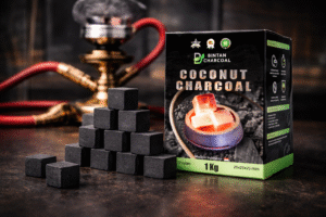 25mm coconut charcoal cubes for shisha by Bintan Charcoal