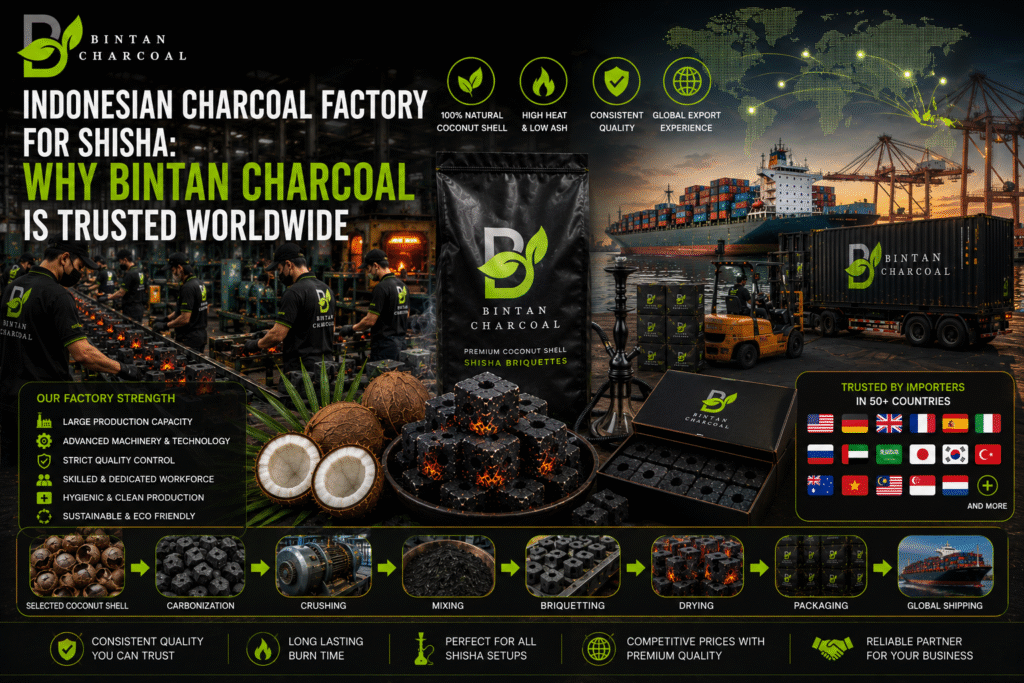 indonesia coconut shell charcoal manufacturer