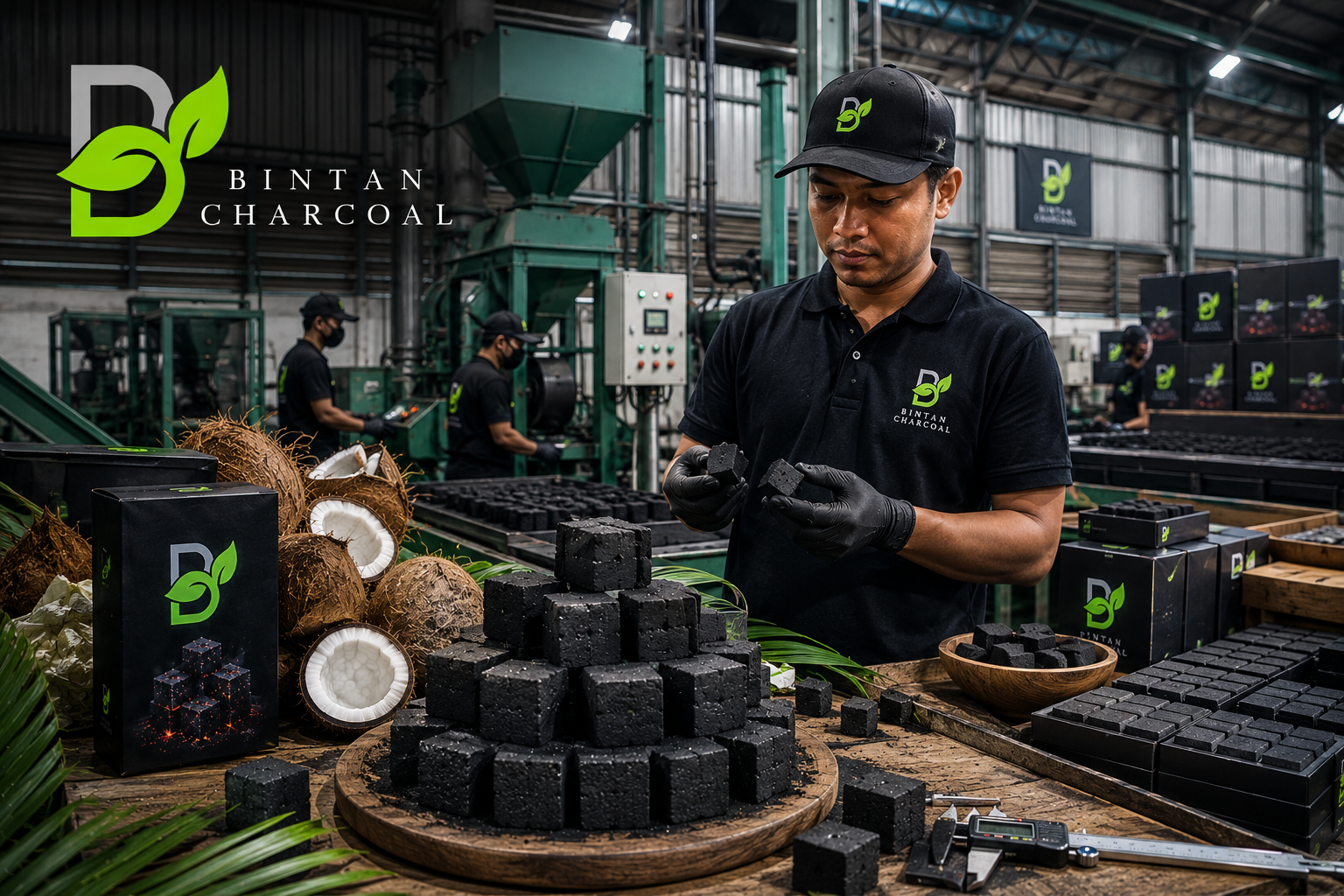 coconut shell charcoal factory for shisha indonesia