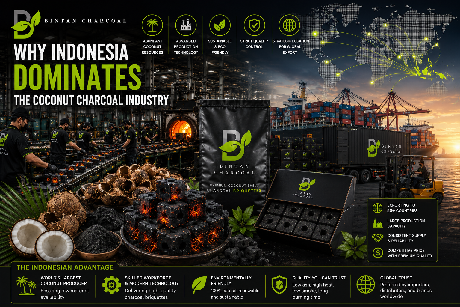 indonesia coconut shell charcoal factory