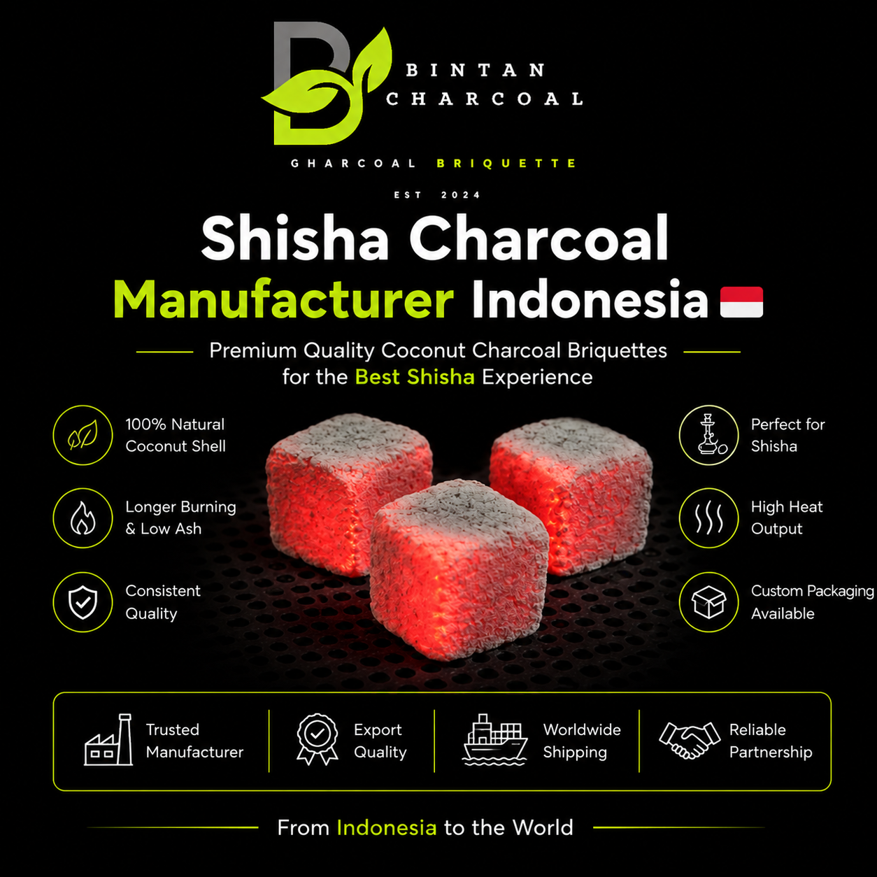 Shisha Charcoal Manufacturer Indonesia
